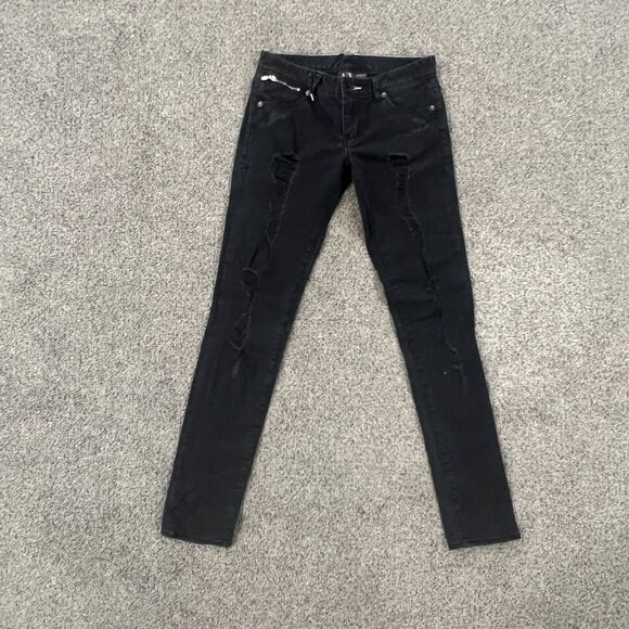 A|X Armani Exchange Slim Skinny Jeans Black Wash Stretch - Women's Size 2 - Picture 1 of 9